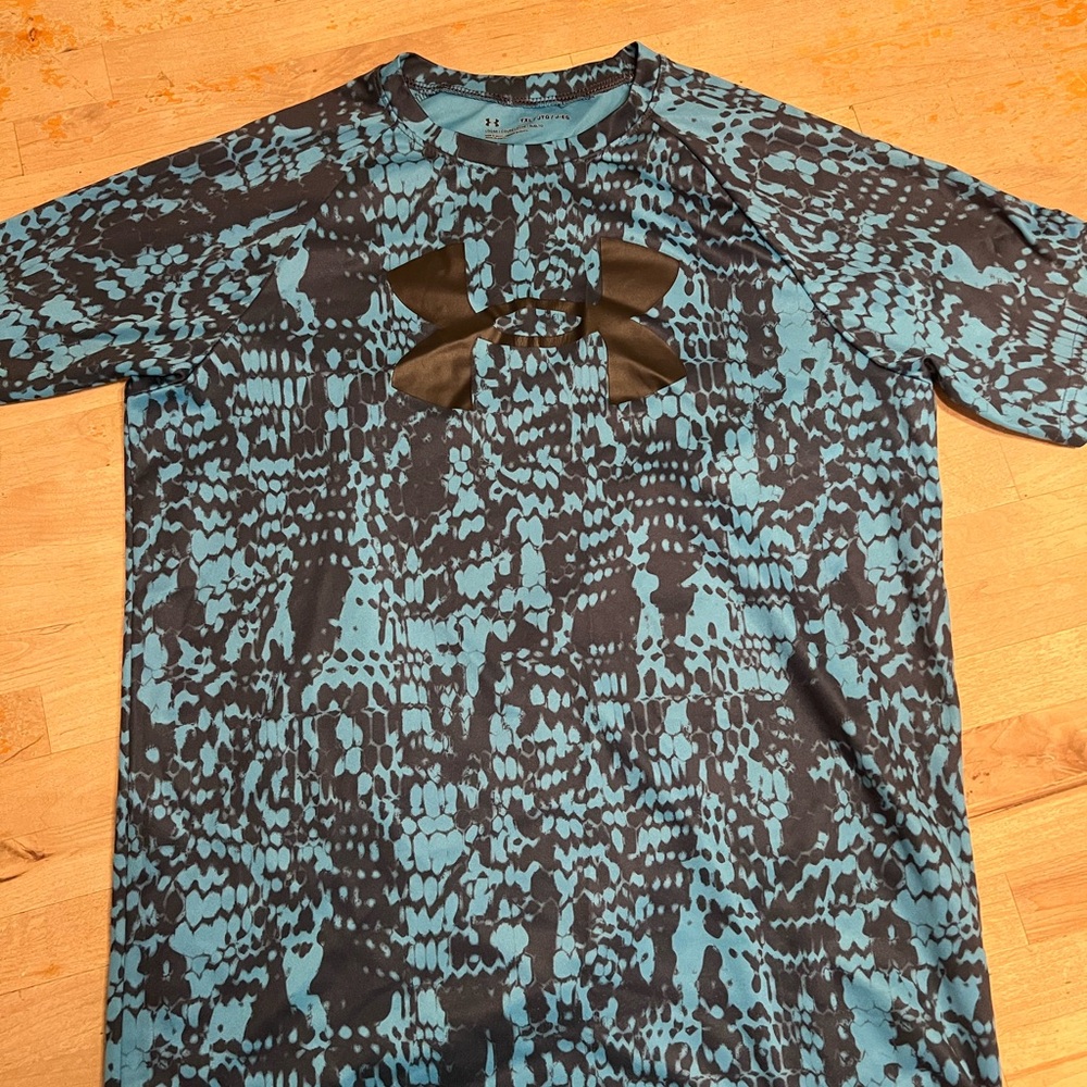 Under Armour Teal and Black Patterned Performance Tee
